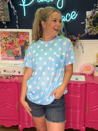 Spotted In Blue Top