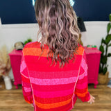 Collared Button Down Striped Knit Top - FINAL SALE