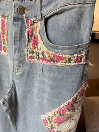 Patchwork Stretch Jeans