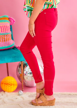 Emmy Hyper Stretch Skinny - Red - FINAL SALE