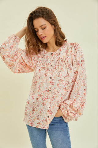 Hallie Floral Button Down Top - PREORDER