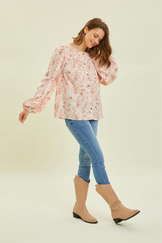 Hallie Floral Button Down Top - PREORDER