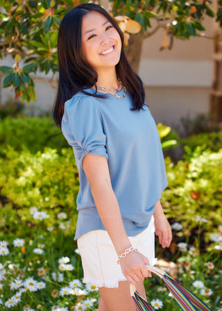 Half Moon Bay Top - Slate Blue - LAST ONE FINAL SALE