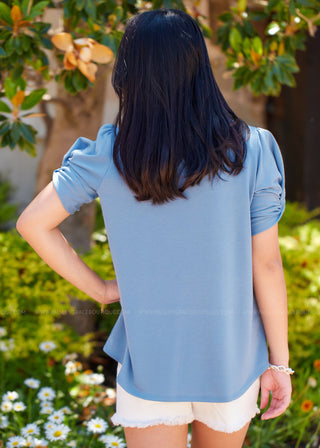 Half Moon Bay Top - Slate Blue - LAST ONE FINAL SALE