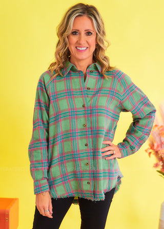 No Plaid Feelings Shacket/Top - LAST ONES FINAL SALE