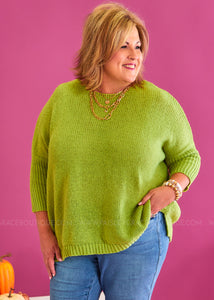Wishing For You Sweater - Lime - FINAL SALE