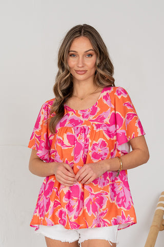 Floral Short Sleeve Top  - PREORDER