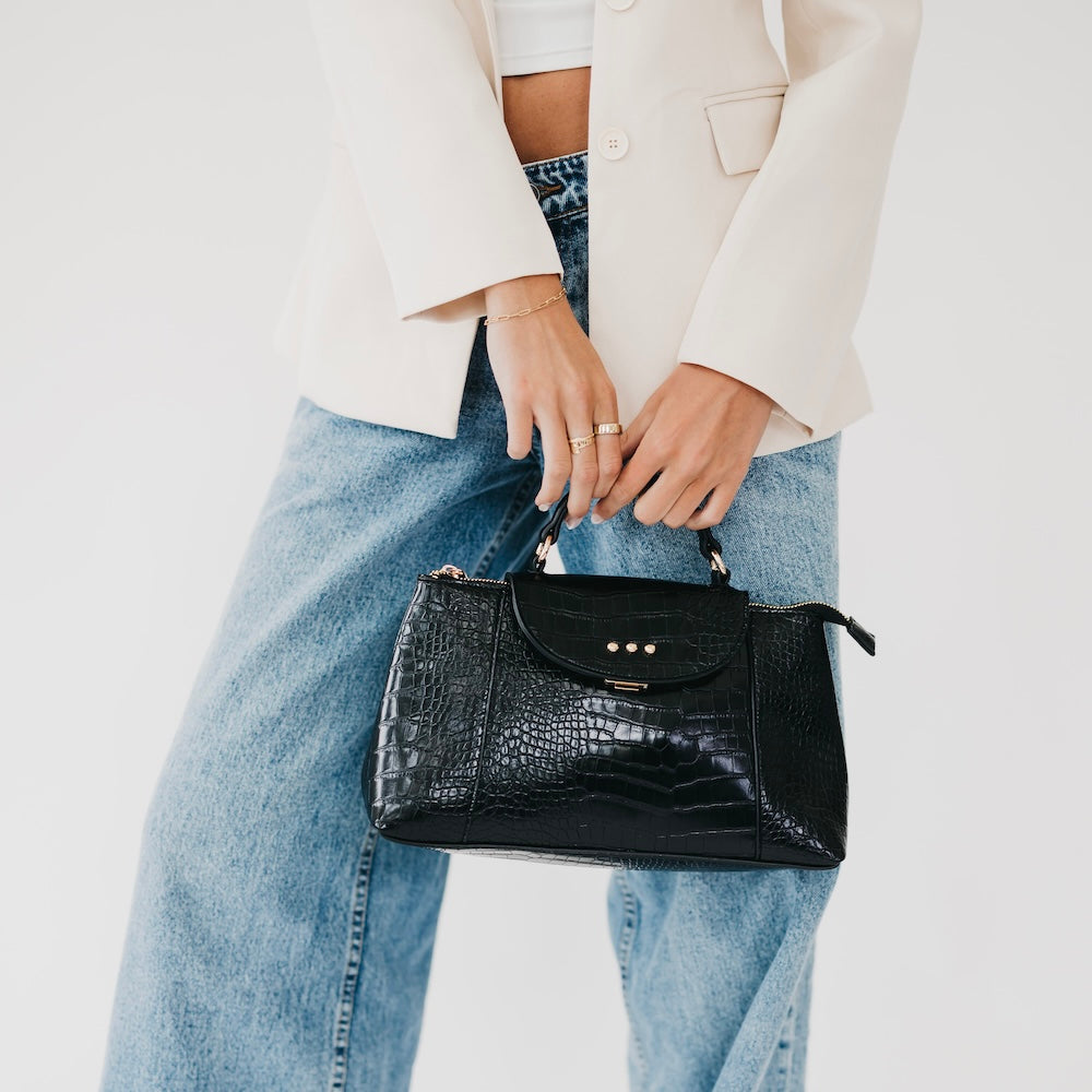Elena Croc Embossed Crossbody - PREORDER