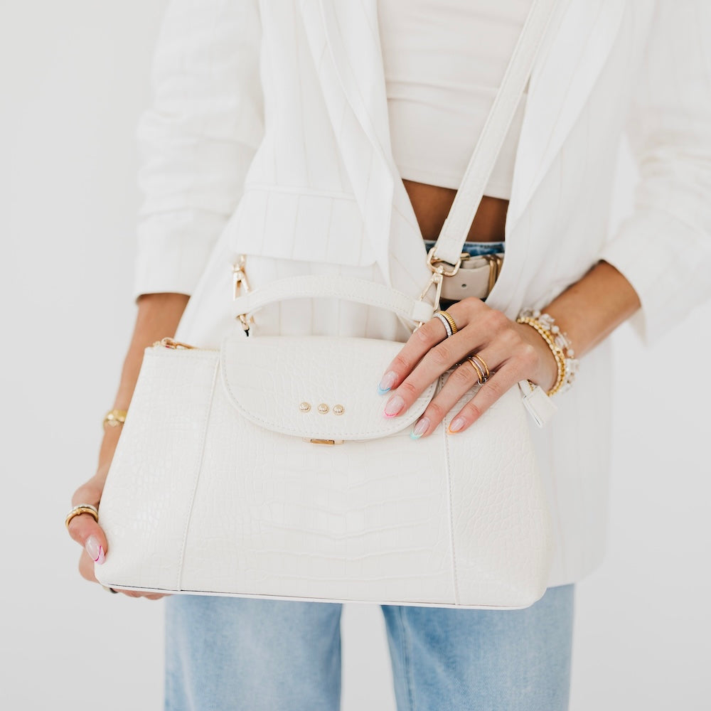 Elena Croc Embossed Crossbody - PREORDER