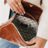 Elena Croc Embossed Crossbody - PREORDER