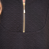 Ezra Textured Zipper Dress- Black - PREORDER