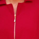 Ezra Textured Zipper Dress- Red - PREORDER