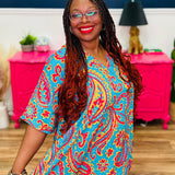 Colorful V-Neck Paisley Top - LAST ONES FINAL SALE