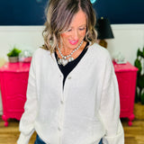 V-Neck Button Front Sequin Cardigan - LAST ONES FINAL SALE
