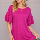 It's Just Me Top - Fuchsia - PREORDER