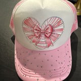 Sandra Ling Pink Heart Crystal Cap - CIJ 29