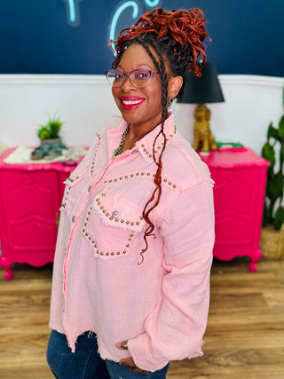 POL Western Inspired Yoke Shacket