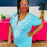 Effortless Style Top - Aqua - LAST ONES FINAL SALE