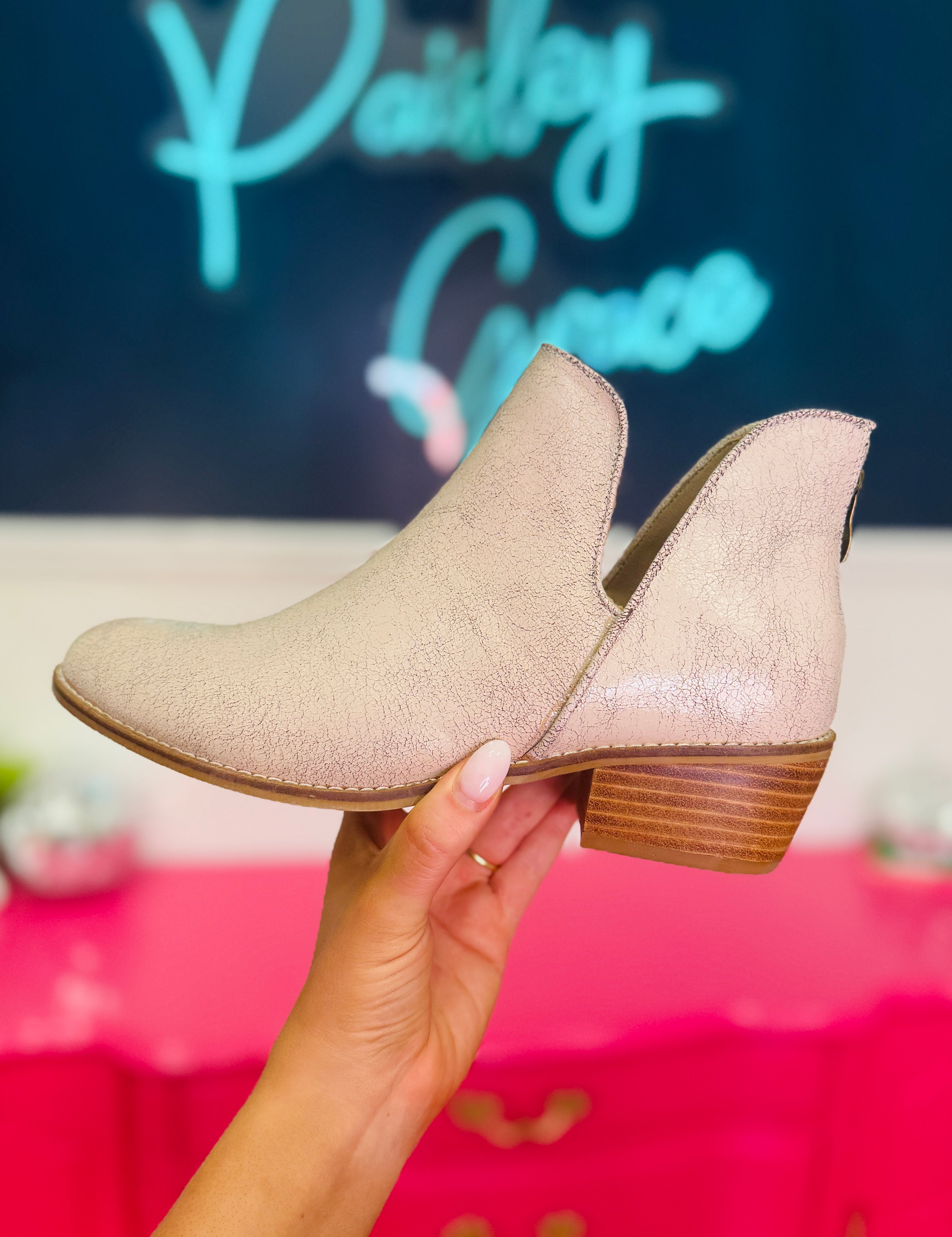 Vanish Cream Crackle Booties By Corkys - LAST ONES FINAL SALE