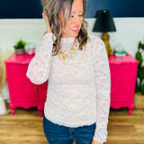 Lace Mock Neck Top - Ivory - FINAL SALE