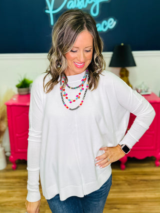 White Stitch Cashmere Sweater