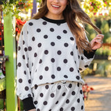 Printed Terry Skort Set - Black/White Polka Dot - PREORDER