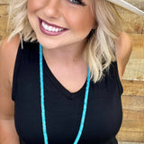 Turquoise Disk Bead Long Necklace