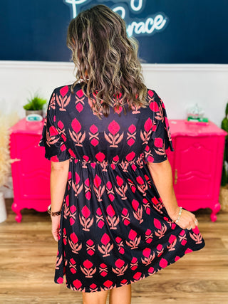 Elora Geo Floral Dress