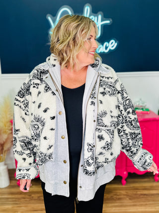 Terry Fleece Zip Front Jacket *Final Sale*