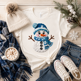 FAUX Crochet Snowman Tee