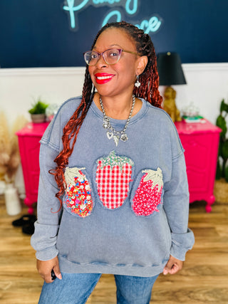 Berry Patchwork Sweatshirt