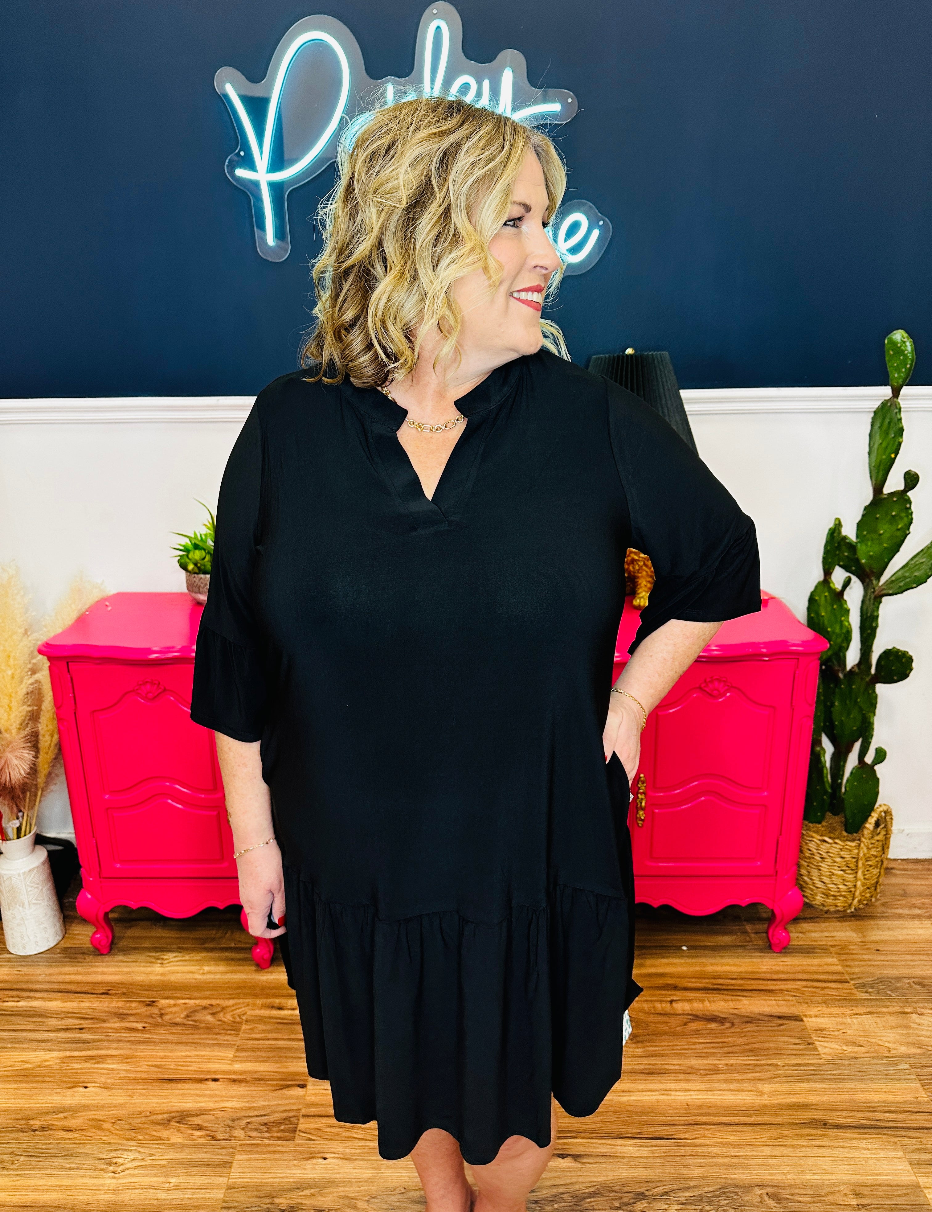 Dear Scarlett Lizzy Sunday Dress - Black - FINAL SALE