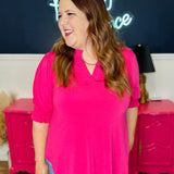 Dear Scarlett Lizzy Smocked Top - Fuchsia - FINAL SALE