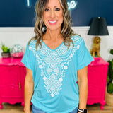 Effortless Style Top - Aqua - LAST ONES FINAL SALE