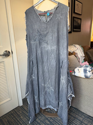 Grey Chambray Star Dress