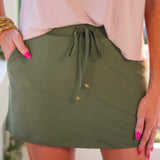 PREORDER - Solid Olive Skort