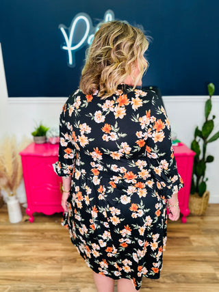 Floral Midi Dress With Pockets