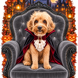 PGB Studio™ Custom Halloween Vampire Chair Tee  -  ONE PET - example artwork