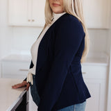 Fitted Blazer in Navy