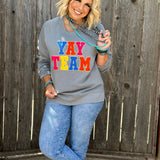 Sync Logic Yay Team Chenille Applique Sweatshirt