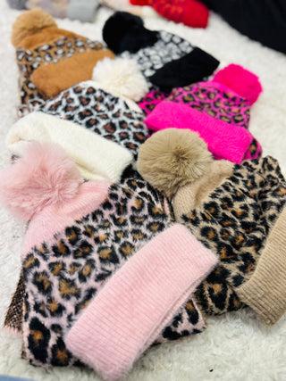 Animal Print Beanie & Scarf Set - 6 Colors