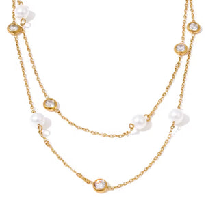 Kate Pearl Diamond Layer Necklace  - PREORDER