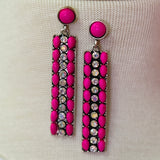 Cassidy Western Bar Drop Earrings - Fuchsia