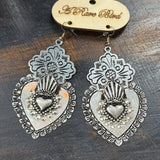 Sacred Heart Silver Earring