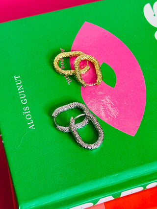 Sandy Oval Hoop Earrings - 2 Styles