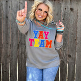Sync Logic Yay Team Chenille Applique Sweatshirt