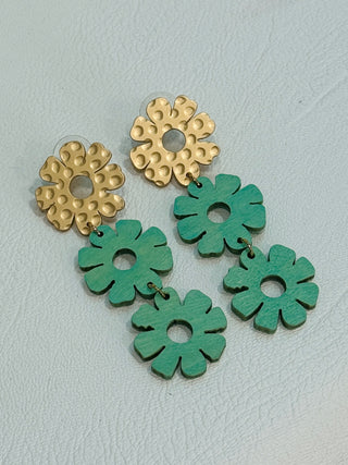 Cameron Flower Triple Drop Earrings
