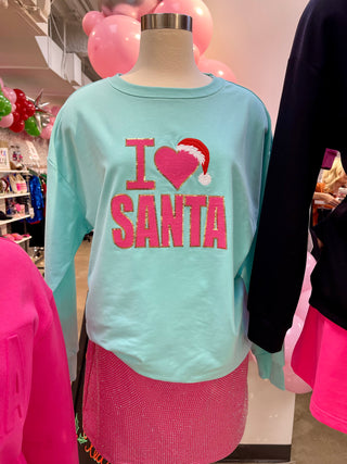 I Love Santa Mint Pullover - PREORDER