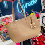 Chic Mod Flower Charm Bag - Khaki