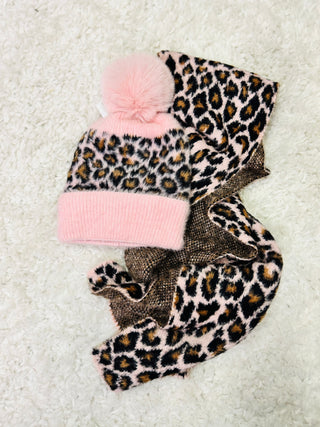 Animal Print Beanie & Scarf Set - 6 Colors